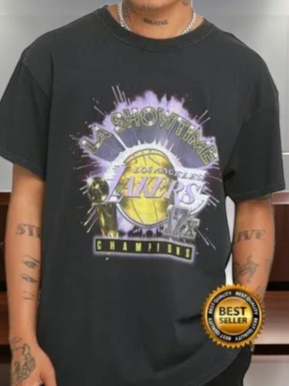 Los Angeles Lakers Showtime 17X Champ T-Shirt - Vintage Los Angeles Lakers Shirt